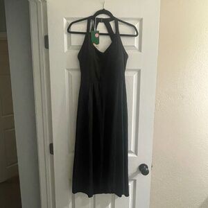 Halara Pocket Flowy Maxi Dress - Size Medium - Black - BNWT